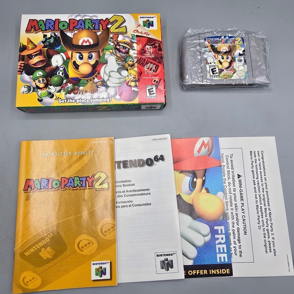 Mario Party 2 Nintendo 64 N64 Game Complete with Box and Manual NUS-NMWE-USA
